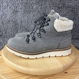 Alpine Design Chukka Boot Holly Women Size 9 Gray Nubuck Leather Faux Fur Lining